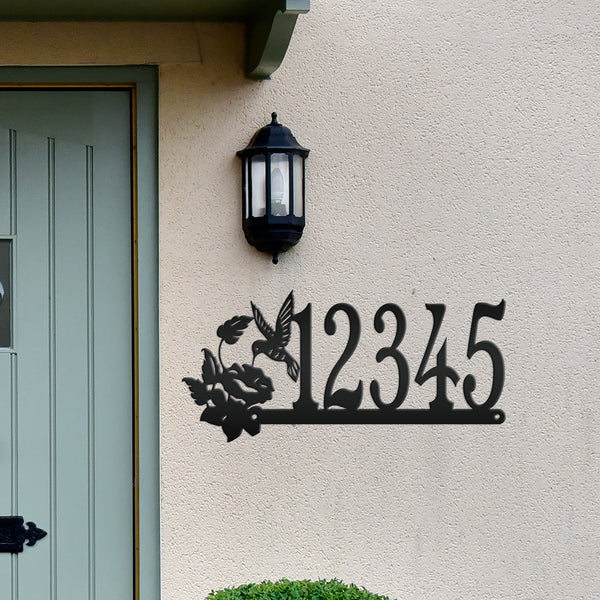 Personalized Hummingbird Address Metal Sign - House Numbers-Hummingbird Lovers-Business Address Sign for Flower Shop