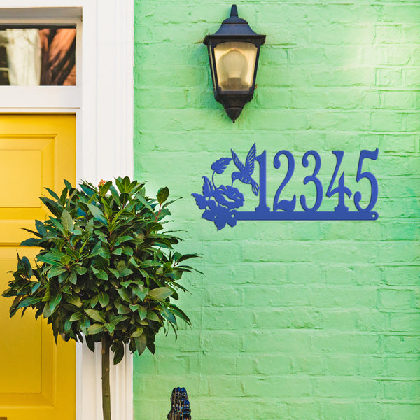 Personalized Hummingbird Address Metal Sign - House Numbers-Hummingbird Lovers-Business Address Sign for Flower Shop