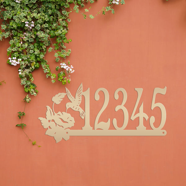 Personalized Hummingbird Address Metal Sign - House Numbers-Hummingbird Lovers-Business Address Sign for Flower Shop