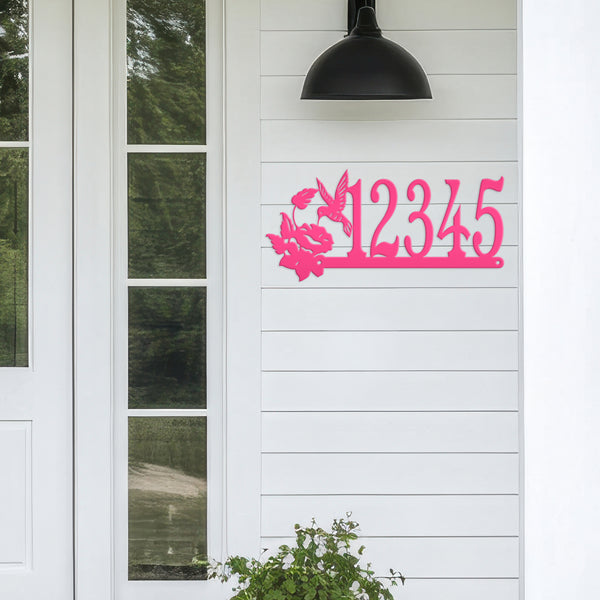 Personalized Hummingbird Address Metal Sign - House Numbers-Hummingbird Lovers-Business Address Sign for Flower Shop