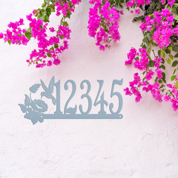 Personalized Hummingbird Address Metal Sign - House Numbers-Hummingbird Lovers-Business Address Sign for Flower Shop