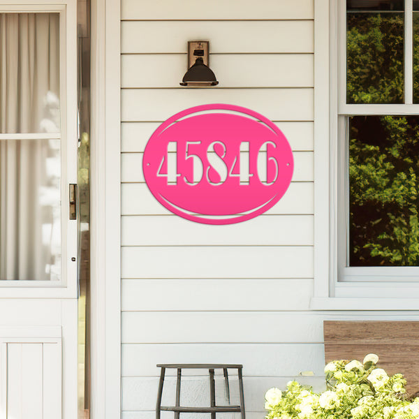 Oval Personalized House Number Metal Sign-House Address Number Metal Plaque- Wedding Gift-Housewarming Gift