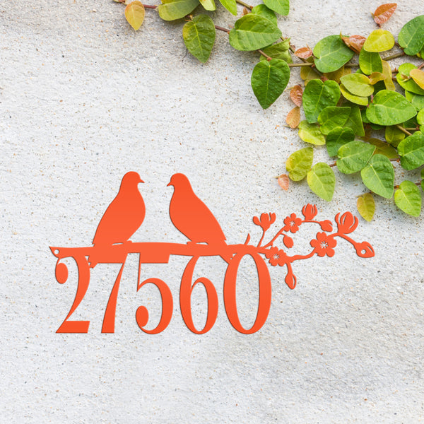 Personalized Love Birds Address Metal Sign - House Numbers-Bird Lovers Metal Sign
