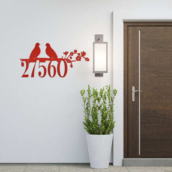 Personalized Love Birds Address Metal Sign - House Numbers-Bird Lovers Metal Sign