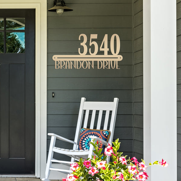 Personalized Home Address Metal Sign - House Numbers-Wedding Gift-House Warming Gift