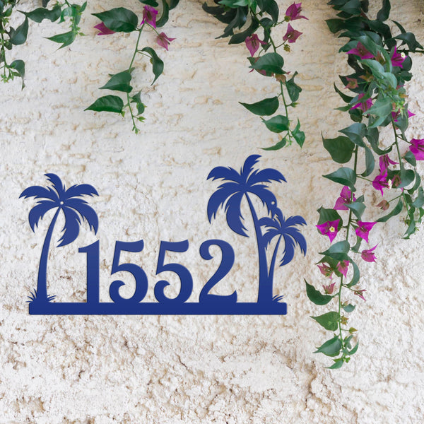 Tropical Palm Tree Metal Address Sign, Beach House Address Sign, Coastal Decor, Gulf Decor