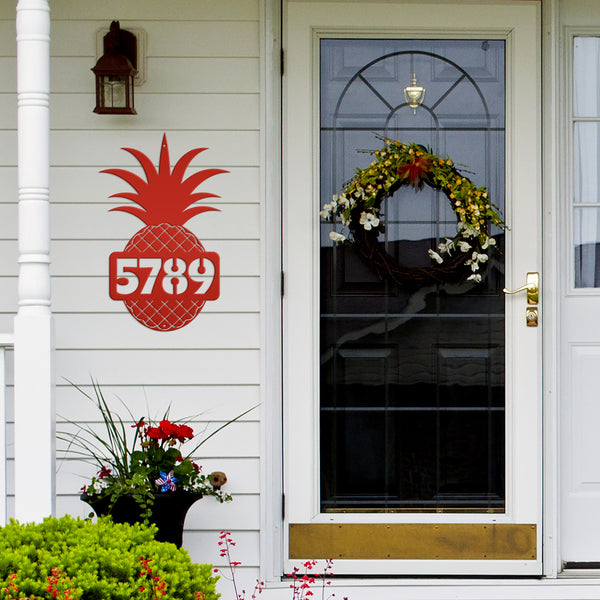 Custom Address Pineapple Metal Sign