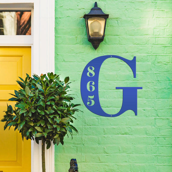 Personalized Monogram House Number Metal Sign-Address Sign for Home-Wedding Gift-Housewarming Gift