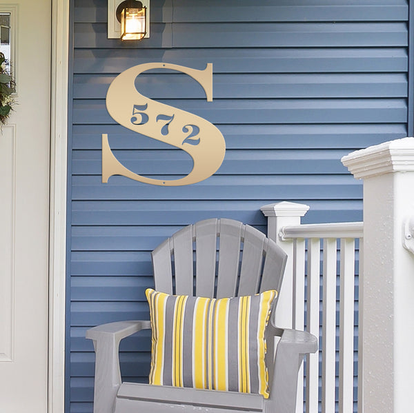 Personalized Monogram House Number Metal Sign-Address Sign for Home-Wedding Gift-Housewarming Gift