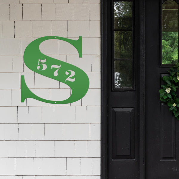 Personalized Monogram House Number Metal Sign-Address Sign for Home-Wedding Gift-Housewarming Gift