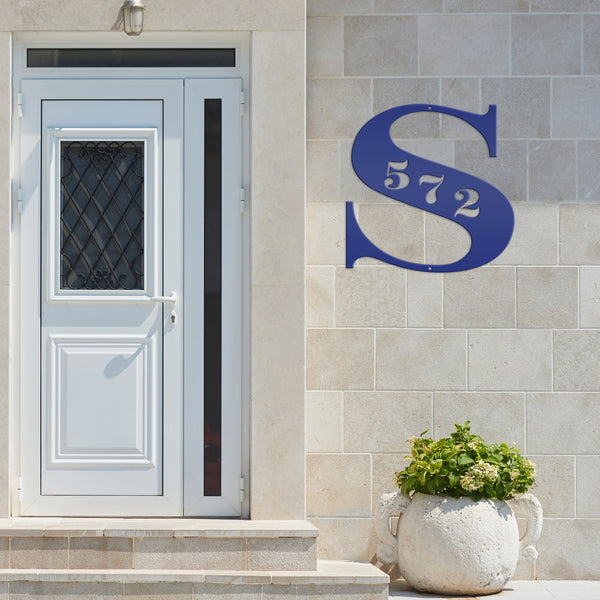 Personalized Monogram House Number Metal Sign-Address Sign for Home-Wedding Gift-Housewarming Gift