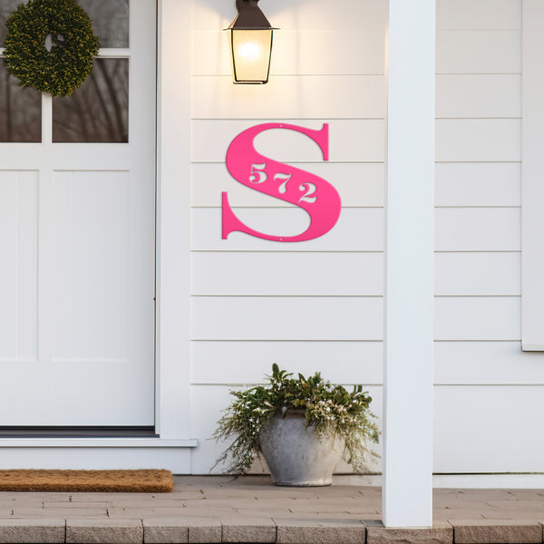 Personalized Monogram House Number Metal Sign-Address Sign for Home-Wedding Gift-Housewarming Gift