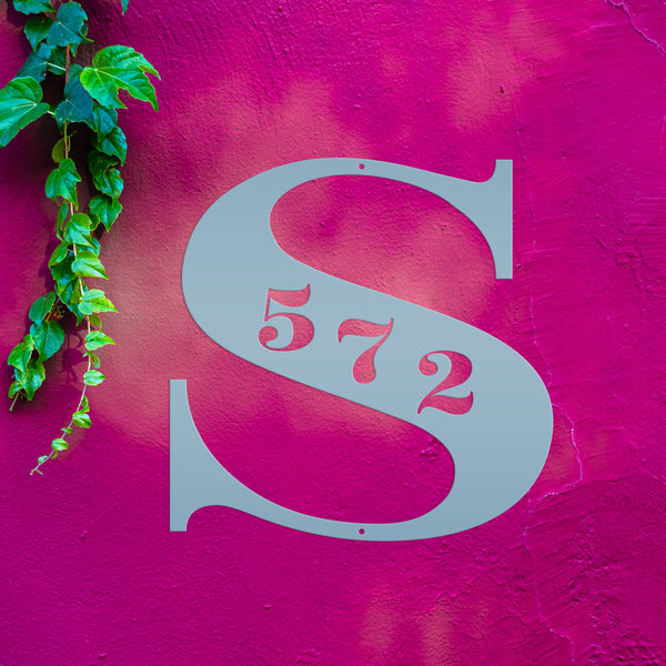 Personalized Monogram House Number Metal Sign-Address Sign for Home-Wedding Gift-Housewarming Gift