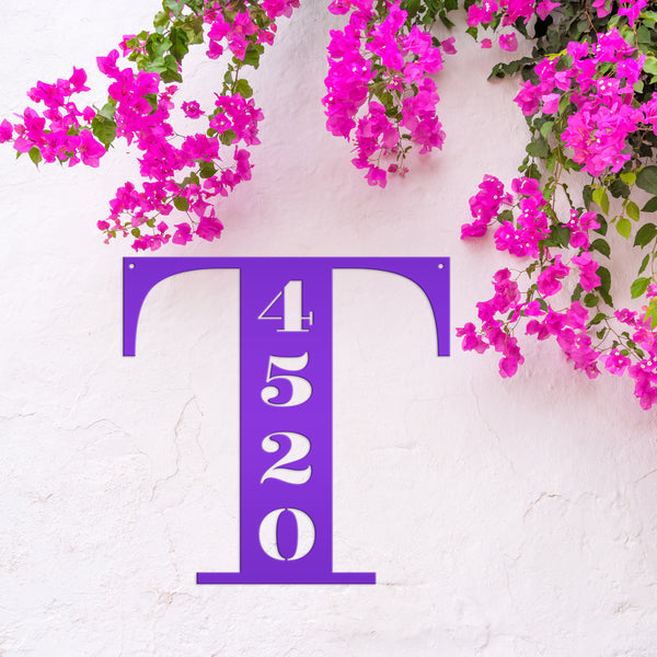 Personalized Monogram House Number Metal Sign-Address Sign for Home-Wedding Gift-Housewarming Gift