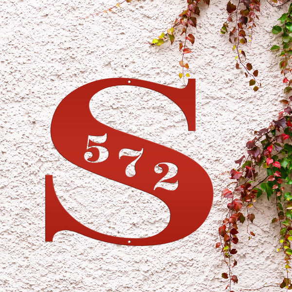 Personalized Monogram House Number Metal Sign-Address Sign for Home-Wedding Gift-Housewarming Gift
