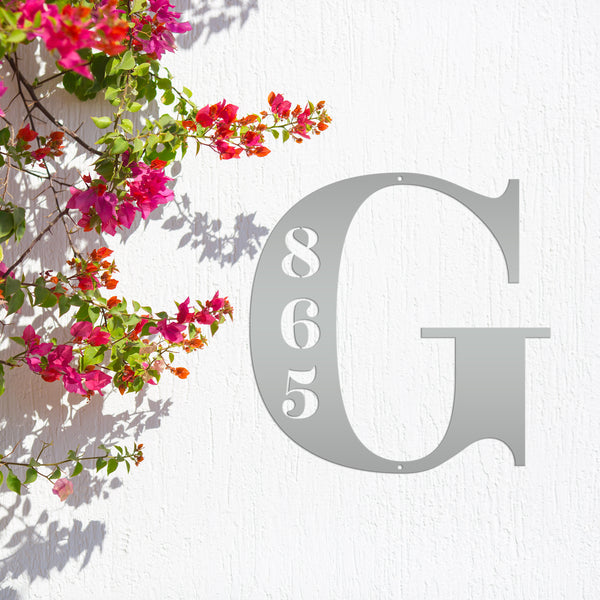 Personalized Monogram House Number Metal Sign-Address Sign for Home-Wedding Gift-Housewarming Gift