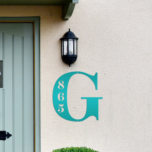 Personalized Monogram House Number Metal Sign-Address Sign for Home-Wedding Gift-Housewarming Gift