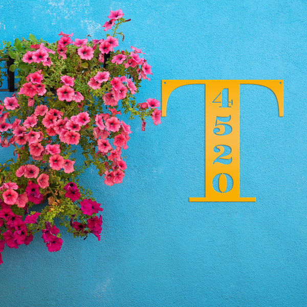 Personalized Monogram House Number Metal Sign-Address Sign for Home-Wedding Gift-Housewarming Gift