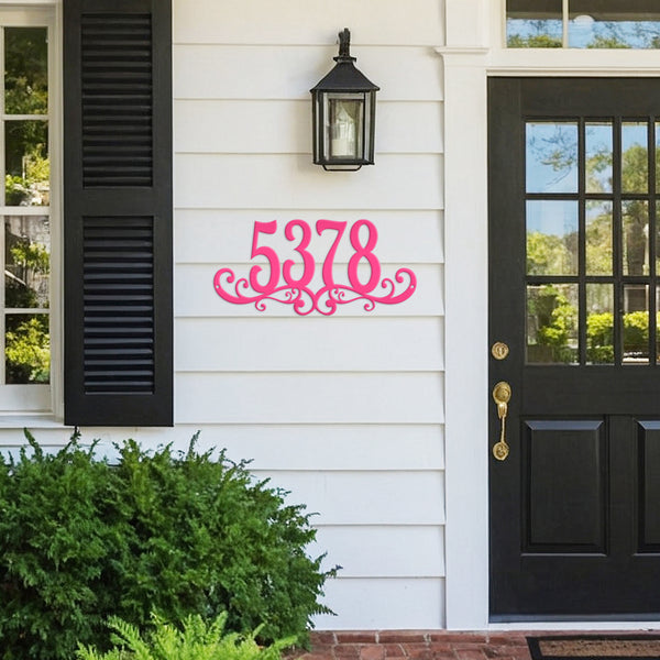 Personalized Scroll House Numbers Metal Sign