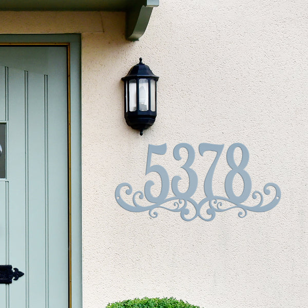 Personalized Scroll House Numbers Metal Sign