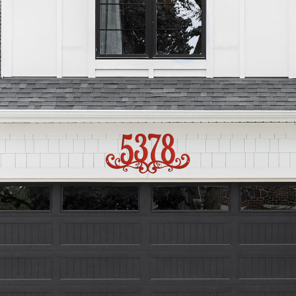 Personalized Scroll House Numbers Metal Sign