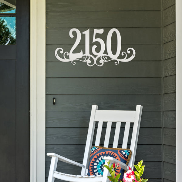 Personalized Scroll House Numbers Metal Sign