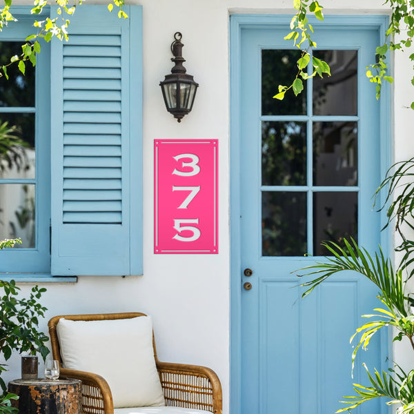 Vertical Metal Address Sign-Vertical House Number Sign