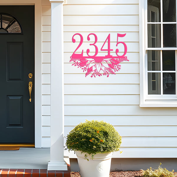 Personalized Sunflower Address Metal Sign - Metal House Numbers-Housewarming Gift-Flower Address plaque
