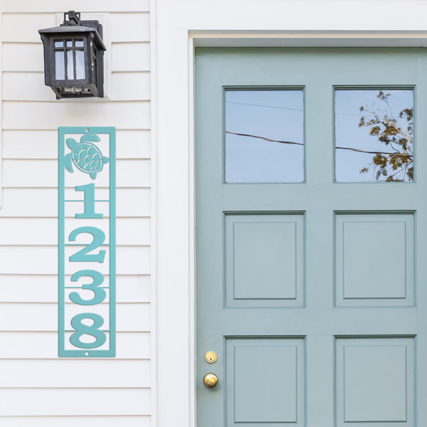 Personalized Turtle Address Metal Sign - House Numbers-Beach Condo House Number Sign-Beach Home -Rental Address Sign