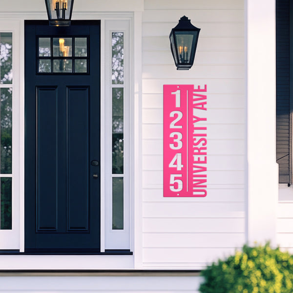 Personalized Vertical Address Metal Sign - House Numbers-Housewarming Gift-Wedding Gift