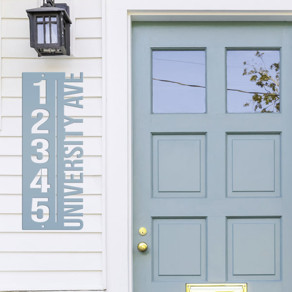 Personalized Vertical Address Metal Sign - House Numbers-Housewarming Gift-Wedding Gift