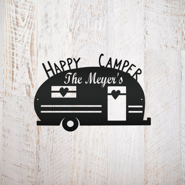 Camping-Camper- Metal Sign- Happy Camper Sign, Campsite Sign-Camping Lovers -Business Sign for Campsite-Glamping-Camper-Camping for Life-RV Life