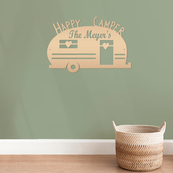 Camping-Camper- Metal Sign- Happy Camper Sign, Campsite Sign-Camping Lovers -Business Sign for Campsite-Glamping-Camper-Camping for Life-RV Life