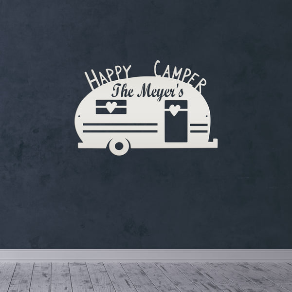 Camping-Camper- Metal Sign- Happy Camper Sign, Campsite Sign-Camping Lovers -Business Sign for Campsite-Glamping-Camper-Camping for Life-RV Life