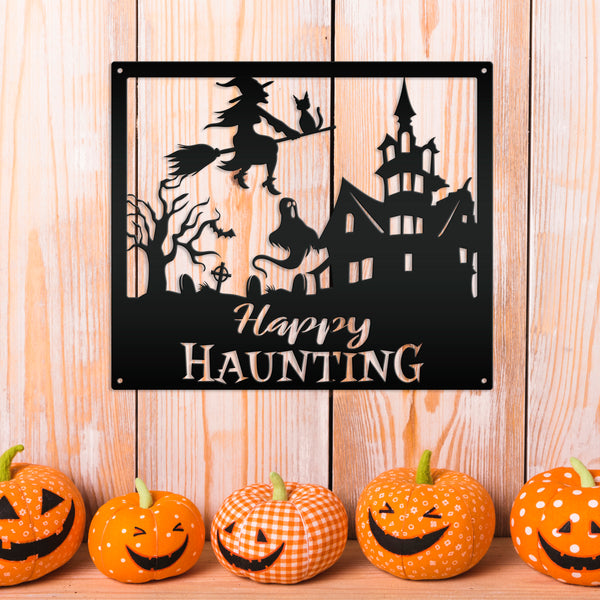Happy Haunting Halloween Metal Sign