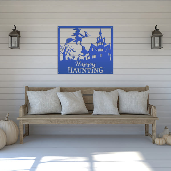 Happy Haunting Halloween Metal Sign