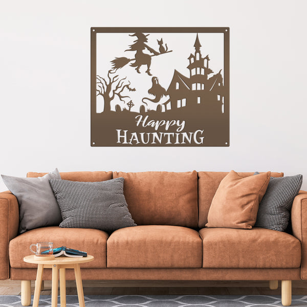 Happy Haunting Halloween Metal Sign