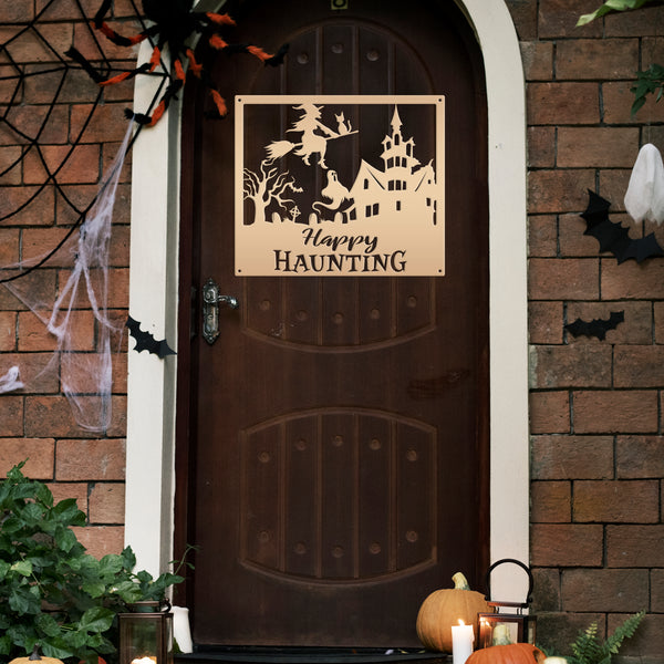 Happy Haunting Halloween Metal Sign