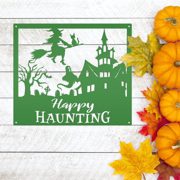 Happy Haunting Halloween Metal Sign