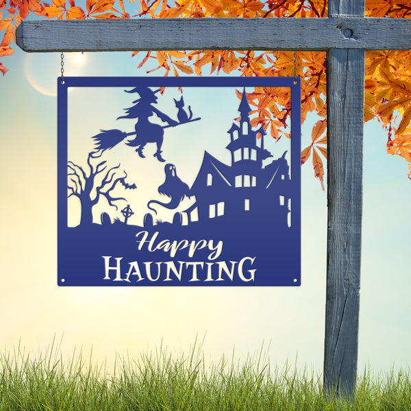 Happy Haunting Halloween Metal Sign