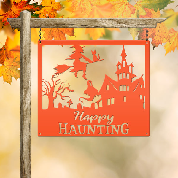 Happy Haunting Halloween Metal Sign
