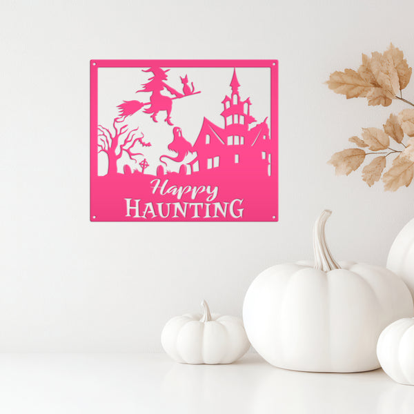 Happy Haunting Halloween Metal Sign