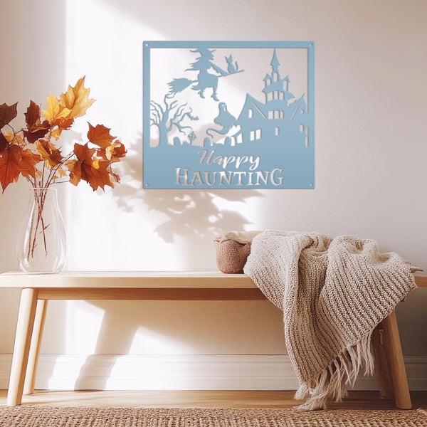 Happy Haunting Halloween Metal Sign
