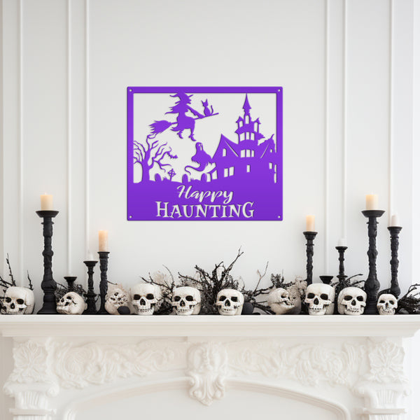 Happy Haunting Halloween Metal Sign