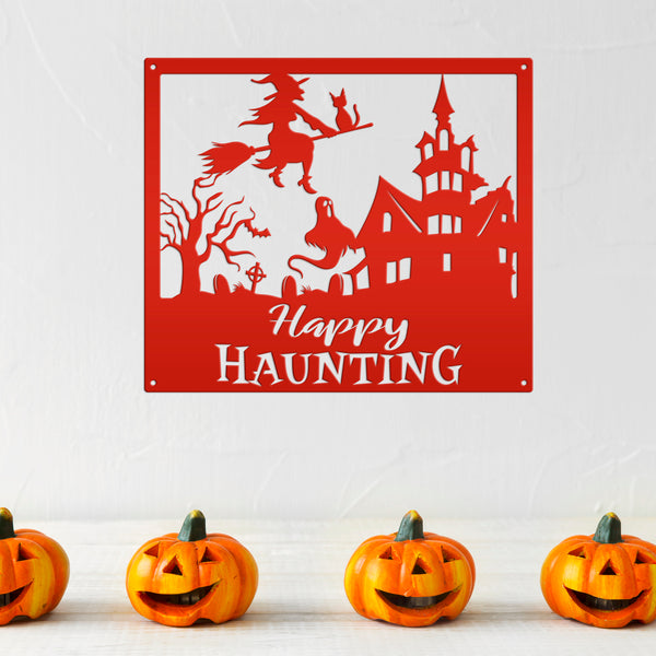 Happy Haunting Halloween Metal Sign