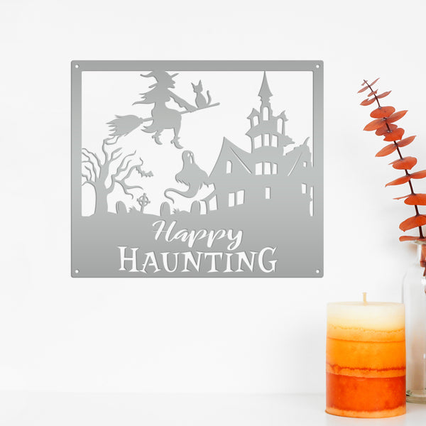 Happy Haunting Halloween Metal Sign