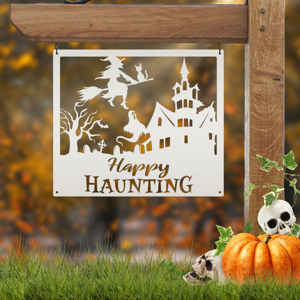 Happy Haunting Halloween Metal Sign
