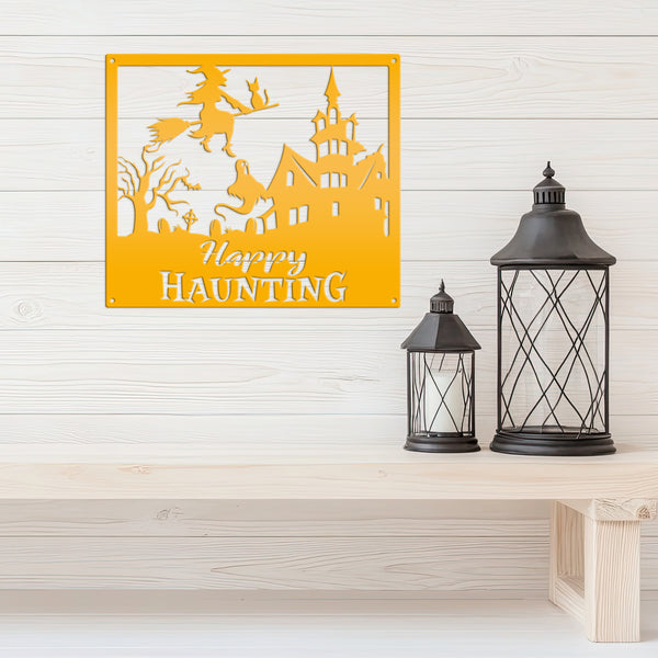 Happy Haunting Halloween Metal Sign