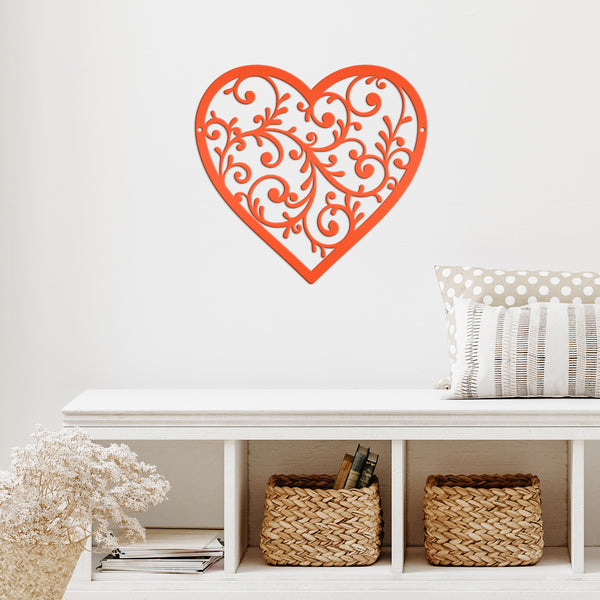 Decorative Metal Heart Sign - Scrolled Heart- Valentine's Day Decor-Heart Shaped Theme Decor-Heart Lovers -Heart Home Decor