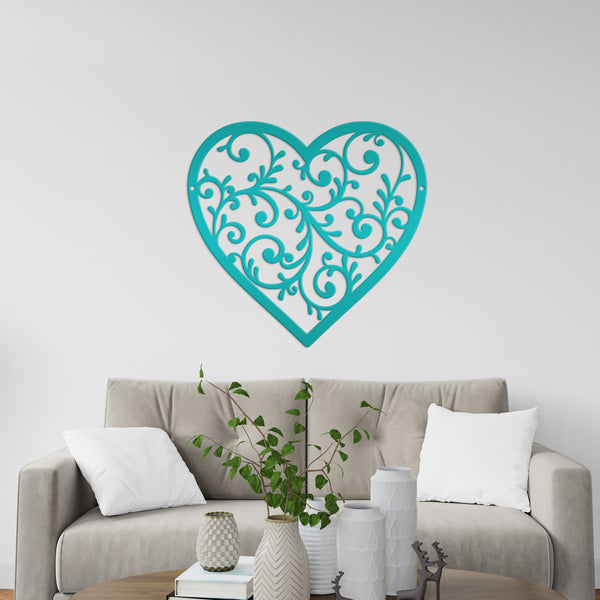Decorative Metal Heart Sign - Scrolled Heart- Valentine's Day Decor-Heart Shaped Theme Decor-Heart Lovers -Heart Home Decor